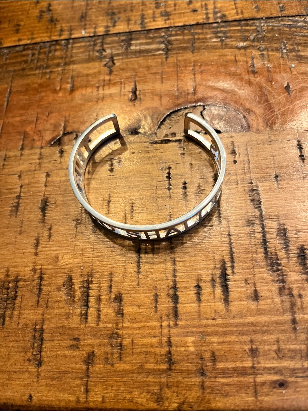 “This Too Shall Pass” strong silver bangle bracelet